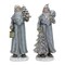 Melrose Set of 2 Silver Santa Christmas Tabletop Figurines 12.5"